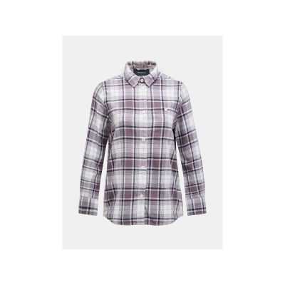 Peak Performance W Cotton Flannel Shirt Purple and White Check