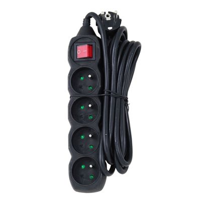 4. ESPERANZA POWER STRIP 4-SOCKET 3M SWITCH BLACK ELK213K
