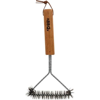 2. GRATE CLEANING BRUSH 30x14CM WITH WOODEN HANDLE
