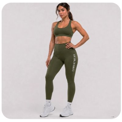 4. Women's Long ARMY GREEN COMBATWEAR Leggings | DBX Bushido