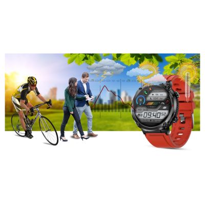 18. Gravity GT21-6 Smartwatch + Red Silicone Strap
