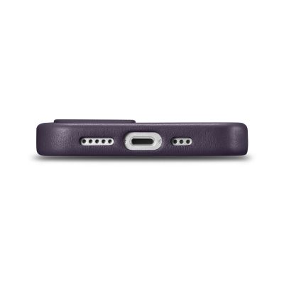 4. iCarer Case Leather Cover Case for iPhone 14 Dark Purple (WMI14220705-DP) (MagSafe Compatible)