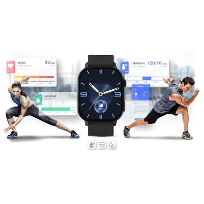 14. Smartwatch Gravity GT15-1 Black Silicone Strap + Black Bracelet