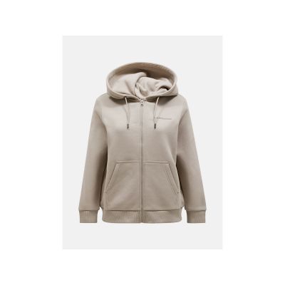 Peak Performance W Original Small Logo Zip Beige Sweatshirt