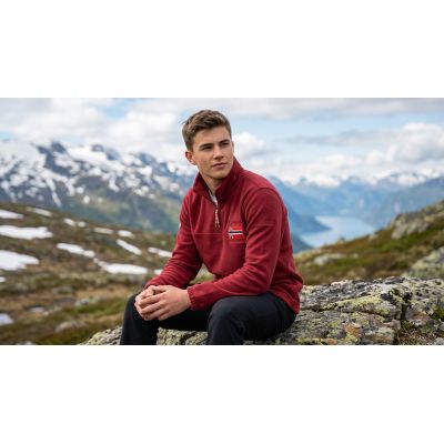 3. Geographical Norway TEQUATEUR BURGUNDY DB MEN 233 Men's Fleece Jacket (WZ6696H/GN-BURGUNDY)