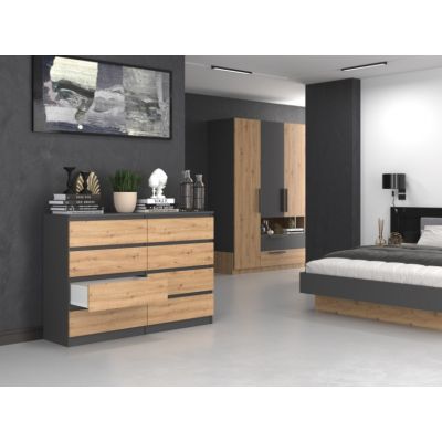 2. Chest of drawers M8 140 138x40xH97 anthracite/artisan