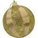 2. SHATTERPROOF PLASTIC BAUBLES 8 CM GOLD 6 PCS STRIPES MICA