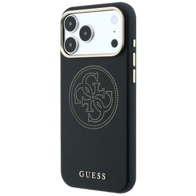 2. Guess Perforated 4G Gold Logo Magsafe Case for iPhone 17 Pro Max / 18 Pro Max - Black