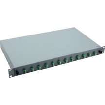 19" Fiber Optic Splice Box 12 x LC/APC Duplex OS2, Splice Finished, Gray