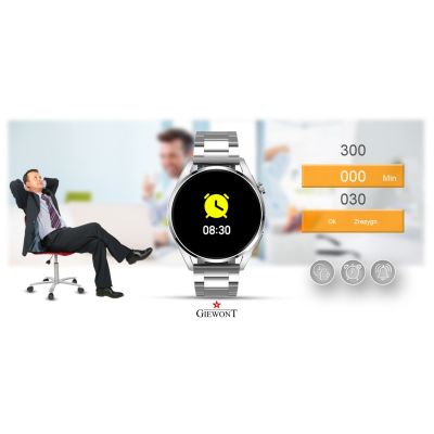 10. GIEWONT Vertex SmartCall GW450-4 Silver/Carbon Silicone smartwatch