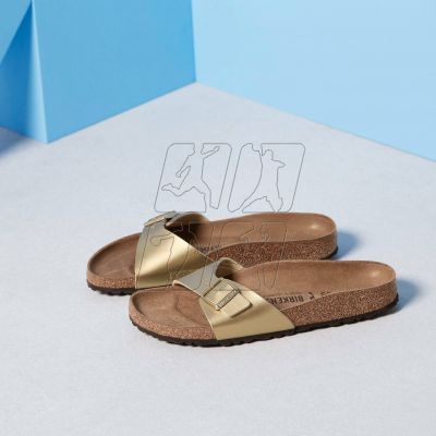 4. Birkenstock Madrid Birko-Flor Gold regular women's flip-flops wide gold (1016106)