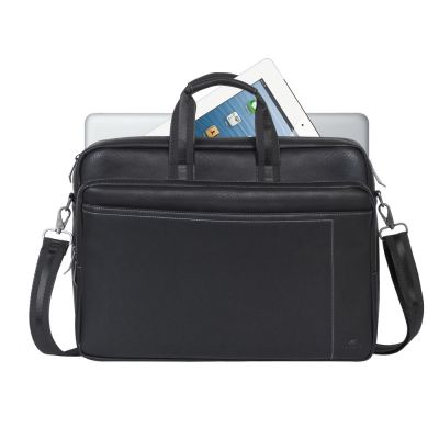 2. RIVACASE ORLY 16" LAPTOP BAG, BLACK, WATERPROOF MATERIAL, POCKETS FOR 10.1" TABLET, SMARTPHONE, DOCUMENTS AND ACCESSORIES