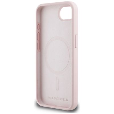 7. Karl Lagerfeld Silicone Karl&Choupette Heads MagSafe iPhone 16e Case - Pink