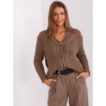 Brown women's cable knit cardigan (BA-SW-8001-1.16P)