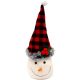 6. DECORATIVE SNOWMAN 20CM WITH A RED AND BLACK CHECKERED HAT