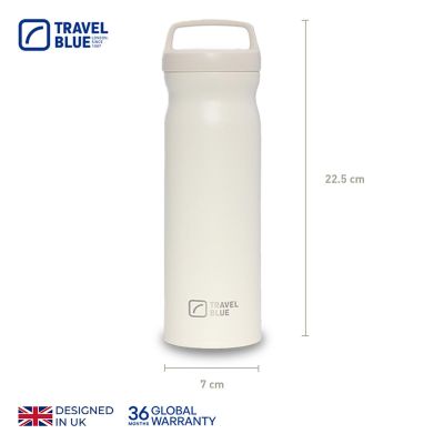 3. TRAVEL BLUE CREAM THERMAL BOTTLE