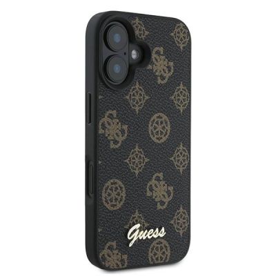 4. Guess Peony Script MagSafe iPhone 16 Plus Case - Black