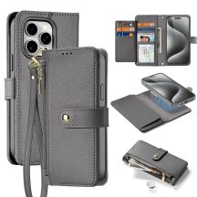 Dux Ducis Lawa Leather Case for iPhone 15 Pro - Gray