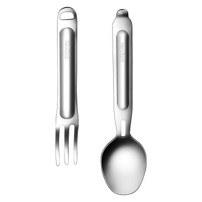 4. Titanium travel cutlery essentials - spoon + fork - NexTool NE20133