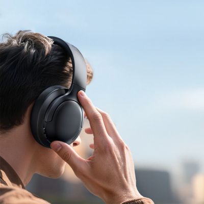 8. Baseus Bass BH1 Lite Wireless On-Ear Bluetooth 6.0 Headphones - Black