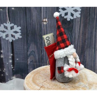 22. DECORATIVE SANTA CLAUS WITH GIFT BAG 20CM GIRL
