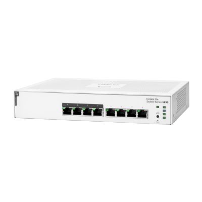 2. Aruba Instant On 1830 8G 4p Class4 PoE 65W Managed L2 Gigabit Ethernet (10/100/1000) PoE Support 1U