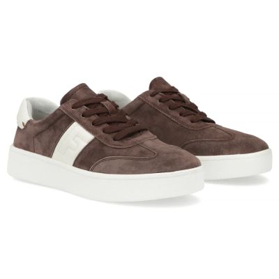 5. Women's leather sneakers on a brown platform Filippo DP7533