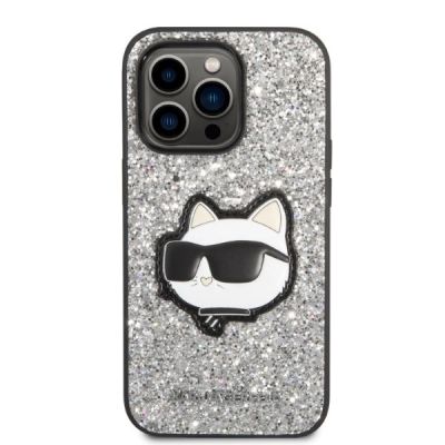 3. Karl Lagerfeld KLHCP14XG2CPS iPhone 14 Pro Max 6.7" silver/silver hardcase Glitter Choupette Patch