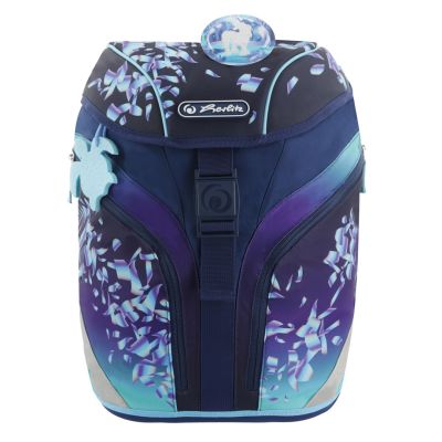 10. Herlitz SoftLight Plus Greenline Blue Ice School Backpack Set Girl Polyester Blue, Navy (Navy)
