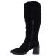 3. Women's leather cowboy boots with heels, suede, black, Vinceza 133103