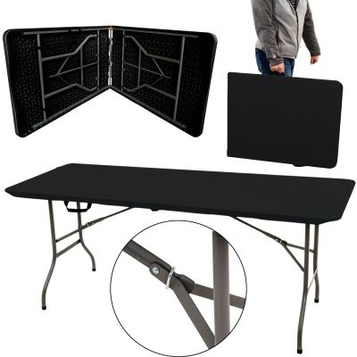 16. CATERING TABLE FOLDABLE INTO A SUITCASE 180x70x74CM MAX.100KG BLACK