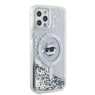 4. Karl Lagerfeld Liquid Glitter Choupette Head MagSafe Case for iPhone 12 / 12 Pro - Transparent