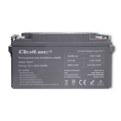2. Qoltec 53037 maintenance-free battery