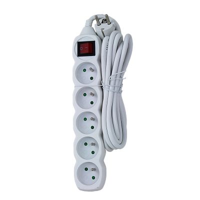 4. ESPERANZA POWER STRIP 5 OUTLETS, SWITCH 3M, WHITE ELK215W