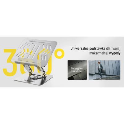 21. Wozinsky WRS-CPY84SS Aluminum Laptop and Tablet Stand + Free Smartphone Stand - Silver
