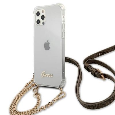 2. Guess GUHCP12MKC4GSGO iPhone 12/12 Pro 6.1" Transparent hard case 4G Gold Chain