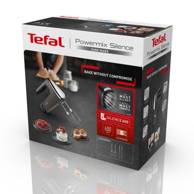 5. Tefal Powermix Silence HT650E 600W Silver Hand Mixer