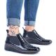 19. Rieker W R474 snakeskin leather ankle boots black