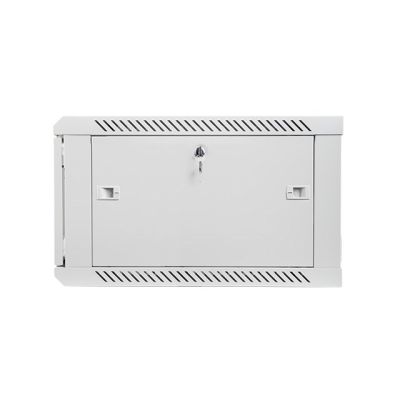 4. Lanberg WF01-6606-10S single-section cabinet (6U; 368mm / 600mm / 600 mm; wall-mounted; Glass; 19''; gray)