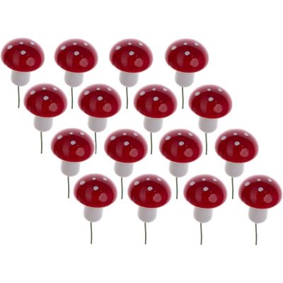 9. DECORATIVE FIGURINE OF MUSHROOMS ON WIRE 16 PCS