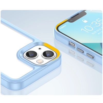 6. Outer Space Case iPhone 14 Plus hard cover with gel frame blue