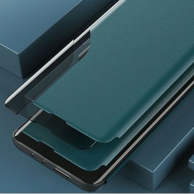 11. Eco Leather View Case elegant bookcase type case with kickstand for Samsung Galaxy A72 4G black