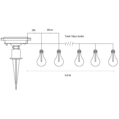 15. SOLAR GARDEN LAMP GARLAND SOLAR CHAIN 4.9M 40LED WARM WHITE