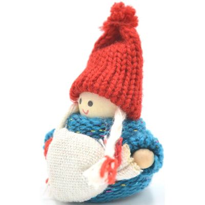 3. DECORATIVE DOLL WITH BAG BLUE GIRL 7.5 CM