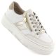 Women's leather platform sneakers in beige Rieker M1912-80