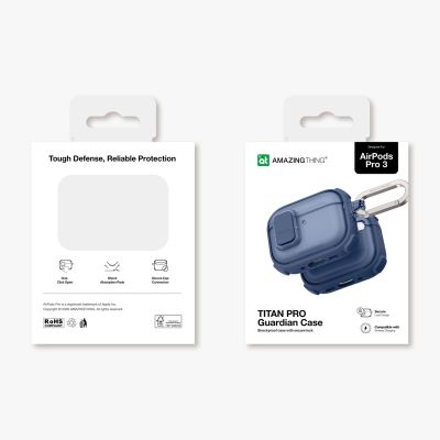 14. AmazingThing Titan Pro Mag Case Clear for AirPods Pro 3 - Blue