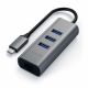 Satechi Aluminum Hub 2in1 - Aluminum Hub for Laptops and Desktops USB-C (3x USB-A, Ethernet) (Space Gray)