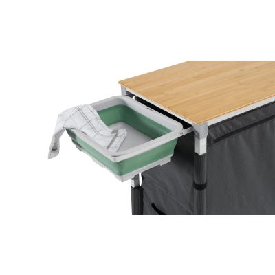 4. Outwell 531189 Camping Kitchen Black, Grey, Stainless Steel, Wood Aluminum