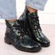 15. Women’s green patent croc ankle boots Rieker 71205-90