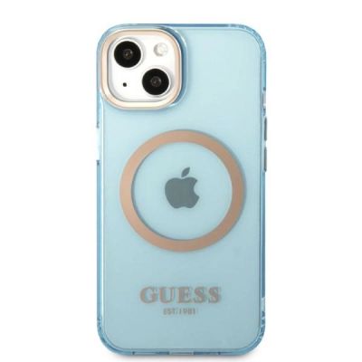3. Guess Gold Outline Translucent MagSafe case for iPhone 13 - blue